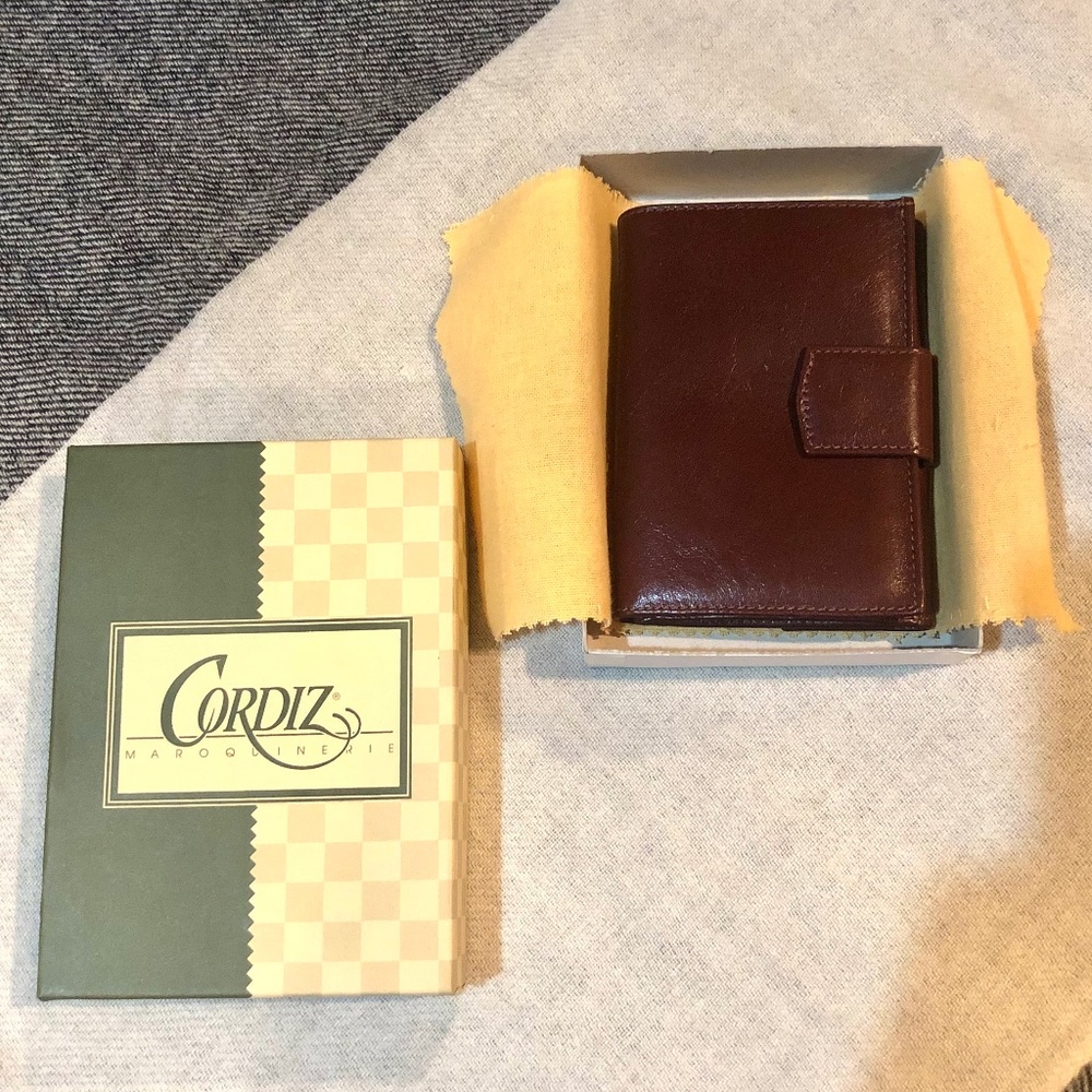 Cordiz French Luxury Leather Rich Brown Wallet - NEW - in the original box